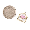 Beaded Heart Envelope Charms PALLOY-MZ01092-01-2