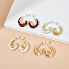 4Pairs 4 Colors Plastic & Resin C-shape Stud Earrings with 925 Sterling Silver Pins EJEW-AN0003-11-7