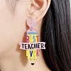 Teachers' Day Printed Acrylic Stud Dangle Earrings for Women WGAB7A7-02-2
