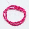 Dyed Synthetical Turquoise Rondelle Bead Strand G-P083-6mm-84A-2