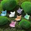 30Pcs 6 Colors Luminous Resin Cute Little Cat Ornaments RESI-SZ0003-42-5