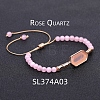 Natural Rose Quartz Hexagon Link Bracelet PW-WG97363-03-1