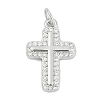 Brass Micro Pave Clear Cubic Zirconia Pendants KK-G522-51P-03-1