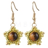 Natural Tiger Eye Star Dangle Earrings EJEW-MZ00354-02-2