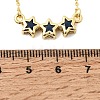 Brass Glass Triple Star Pendant Necklaces KK-CBAB173-03G-04-5