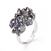 Adjustable Natural Baroque Pearl Keshi Pearl Finger Ring & Dangle Earrings Jewelry Sets SJEW-JS01072-2