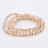 Pearl Luster Plated Glass Faceted Drum Beads Strands GLAA-A032-4mm-PL08-2