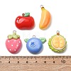 Opaque Resin Imitation Fruit Pendants RESI-B049-01-3