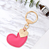 1Pc Imitation Leather Heart Keychain KEYC-CL0001-14E-6