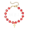 Alloy Cross Charm Bracelets BJEW-JB13490-3