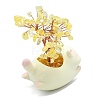 Natural Yellow Quartz Chips Tree of Life Decorations with Cat Display Decorations DJEW-K025-03D-2