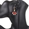 Fan Glass Dangle Stud Earrings EJEW-MZ00674-3