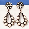 Alloy Synthetic Turquoise Dangle Stud Earrings EJEW-U053-12R-3