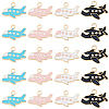 64Pcs 4 Styles Alloy Airliner Pendants ENAM-SC0008-01-1