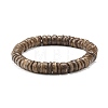 Flat Round Coconut Beads Stretch Bracelets Set BJEW-JB07010-5