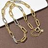 Two Tone Brass Twisted Rectangle Link Chain Necklaces KK-C251-31GP-1