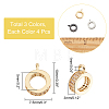 12Pcs 3 Colors Brass Micro Pave Clear Cubic Zirconia Tube Bails ZIRC-FH0001-30-2