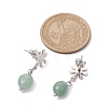 Natural Green Aventurine Twist Oval Dangle Stud Earrings EJEW-JE05664-03-3