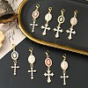 4Pcs Alloy Enamel & Rhinestone Pendant Decorations HJEW-YW00493-01-5