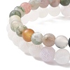 2Pcs 2 Style Natural Weathered Agate(Dyed) & Indian Agate & Synthetic Hematite Stretch Bracelets Set BJEW-JB08656-5