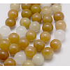 Natural Yellow Jade Beads Strands G-G150-8mm-1-2