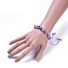 Adjustable Natural Amethyst Chip Beads Braided Bead Bracelets X-BJEW-JB04392-02-4