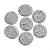 Alloy Blank Flat Round Hammered Pendants PALLOY-M031-07B-3