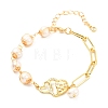 Double Heart Brass Micro Pave Cubic Zirconia Link Bracelet for Valentine's Day Gift BJEW-JB07067-02-1