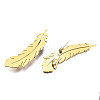 201 Stainless Steel Feather Lapel Pin JEWB-N007-121G-3