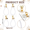 4Pcs Bowknot Alloy & Resin Imitation Pearl Pendant Decorations HJEW-PH02435-2