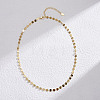 925 Sterling Silver Flat Sequin Chain Necklaces for Women NJEW-H048-01G-1