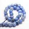 Dyed Natural Fire Crackle Agate Faceted Round Beads Strands G-E320C-12mm-03-2