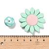 23Pcs Sunflower & Round Silicone Focal Beads SIL-L005-01E-4