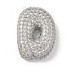 Rack Plating Brass Micro Pave Clear Cubic Zirconia Pendants ZIRC-U002-P-D-1