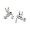 Brass Micro Pave Clear Cubic Zirconia Pendants KK-G533-07A-P-2