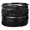 1Bag Mixed Styles Adjustable PU Leather Cord Braided Bracelets for Unisex BJEW-CL0001-47C-1