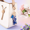 Alloy & Resin Tassel Keychainss AJEW-TADJ0001-20G-05-5