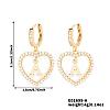 Brass Heart Hoop Earrings BR9605-1-2