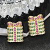 Christmas Rack Plating Brass Cubic Zirconia Stud Earrings EJEW-K245-55A-G-2