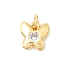 Brass Micro Pave Cubic Zirconia Charms KK-Z135-02G-01-1