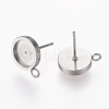 Non-Tarnish 304 Stainless Steel Stud Earring Settings STAS-L195-03P-2