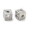 Brass Micro Pave Clear Cubic Zirconia Beads KK-D229-20P-1