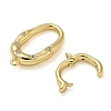 Rack Plating Brass Micro Pave Clear Cubic Zirconia Fold Over Clasps KK-K392-48G-2