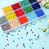 2250Pcs 15 Colors Opaque Solid Color Electroplate Glass Beads Strands GLAA-YW0003-25-4