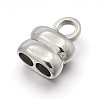 Tarnish Resistant Original Color 304 Stainless Steel 2-Strand Cord Ends STAS-E085-02P-2