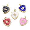 Real 18K Gold Plated Brass Micro Pave Clear Cubic Zirconia Enamel Pendants ZIRC-A017-05G-RS-1