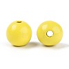 Spray Painted Round Natural Schima Wood Beads WOOD-A018-14mm-04-2