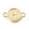 Brass Disc with Initial Links Connector Charms KK-E802-36G-H-1