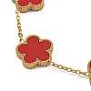 Ion Plating(IP) Resin Flower Link Chain Bracelet BJEW-H602-02G-04A-2