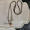 Alloy & Plastic Horse Pendant Adjustable Waxed Cord Long Necklaces for Women WG0CF74-01-3
